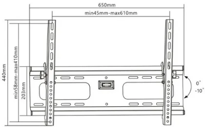 Manhattan TV nosač zidni 37"-70" do 75kg