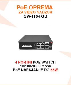 4 PORTNI GIGABITNI POE SWITCH SW-1104 GB