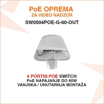 4 PORTNI VANJSKI POE SWITCH SW0504POE-G-60-OUT