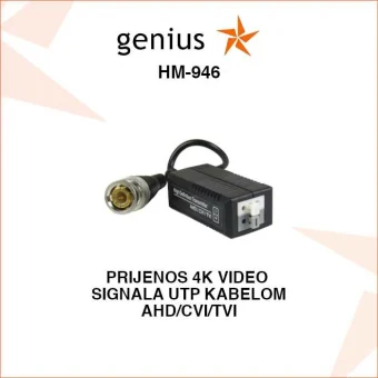 4K VIDEO BALUN PASIVNI ZA PRIJENOS SIGNALA PUTEM UTP KABELA HM-946