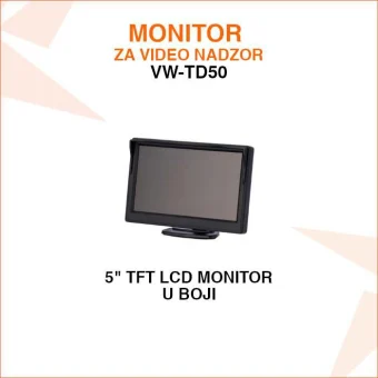 5 INČNI LCD MONITOR ZA VIDEO NADZOR VW-TD50