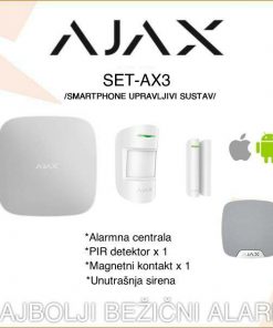 AJAX SET3 BEŽIČNI SMART HOME ALARMNI KOMPLET S UNUTARNJOM SIRENOM