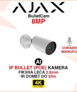 AJAX BulletCam 8MP IP POE BULLET AI KAMERA SA FIKSNOM LEĆOM