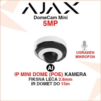 AJAX DomeCam MINI 5MP IP POE DOME KAMERA SA MIKROFONOM