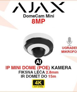 AJAX DomeCam MINI 8MP IP POE DOME KAMERA SA MIKROFONOM