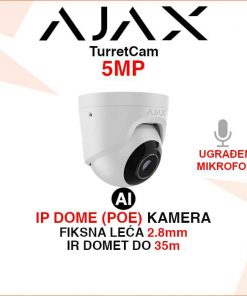 AJAX TurretCam 5MP IP POE AI DOME ANTIVANDAL NADZORNA KAMERA