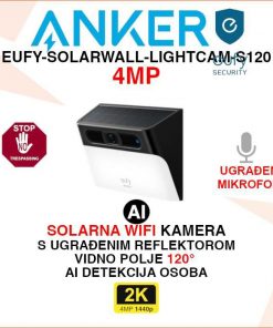 EUFY-SOLARWALL-LIGHTCAM-S120 WIFI SOLARNA KAMERA SA REFLEKTOROM