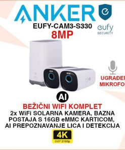 EUFY-CAM3-S330 BEŽIČNI WIFI SET SA 2 SOLARNE KAMERE
