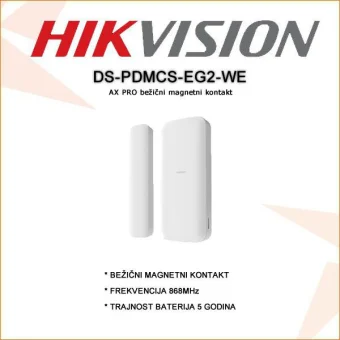 HIKVISION BEŽIČNI MAGNETNI KONTAKT DS-PDMCS-EG2-WE