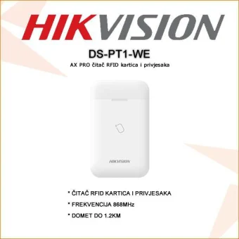 HIKVISION ČITAČ RFID KARTICA I PRIVJESAKA DS-PT1-WE