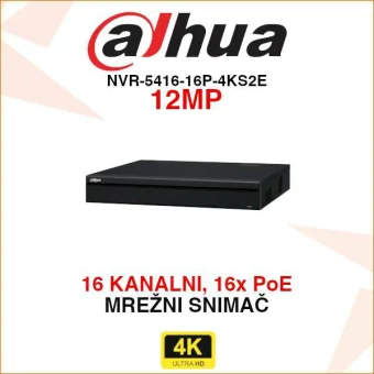 DAHUA 16 KANALNI 12MP POE MREŽNI VIDEO SNIMAČ NVR-5416-16P-4KS2E
