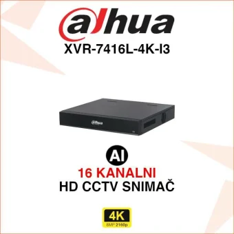 DAHUA 16 KANALNI 4K WIZSENSE 4X HDD VIDEO SNIMAČ XVR-7416L-4K-I3