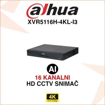 DAHUA 16 KANALNI 4K WIZSENSE DIGITALNI VIDEO SNIMAČ XVR5116H-4KL-I3