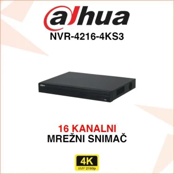 DAHUA 16 KANALNI 4K MREŽNI VIDEO SNIMAČ NVR-4216-4KS3