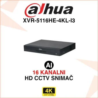 DAHUA 16 KANALNI 4K WIZSENSE VIDEO SNIMAČ XVR-5116HE-4KL-I3