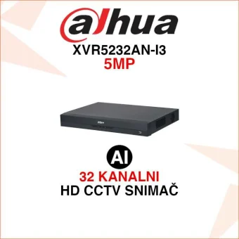 DAHUA 32 KANALNI 5MP AI VIDEO SNIMAČ SA VIDEO ANALITIKOM XVR5232AN-I3