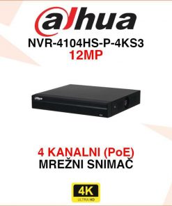 DAHUA 4 KANALNI 12MP POE MREŽNI SNIMAČ NVR-4104HS-P-4KS3