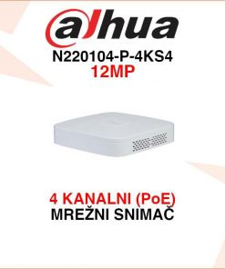 DAHUA 4 KANALNI 12MP POE MREŽNI VIDEO SNIMAČ N220104-P-4KS4