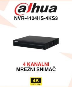 DAHUA 4 KANALNI 4K MREŽNI VIDEO SNIMAČ NVR-4104HS-4KS3