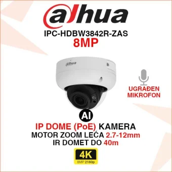 DAHUA 4K IP POE WIZSENSE MOTOR ZOOM KAMERA IPC-HDBW3842R-ZAS