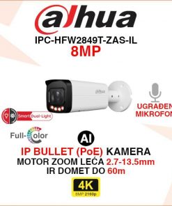 DAHUA 4K IP POE WIZSENSE SMART DUAL LIGHT KAMERA IPC-HFW2849T-ZAS-IL