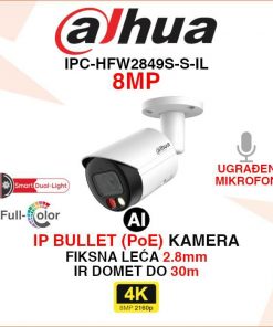 DAHUA 4K SMART DUAL LIGHT WIZSENSE IP KAMERA IPC-HFW2849S-S-IL
