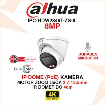 DAHUA 4K SMART DUAL LIGHT WIZSENSE IP POE KAMERA IPC-HDW2849T-ZS-IL