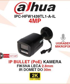DAHUA 4MP IP KAMERA U CRNOJ BOJI S MIKROFONOM IPC-HFW1439TL1-A-IL