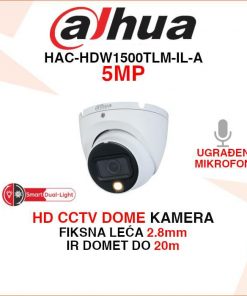 DAHUA 5MP SMART DUAL LIGHT CCTV DOME KAMERA HAC-HDW1500TLM-IL-A