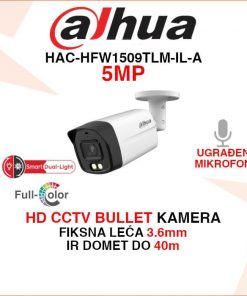 DAHUA 5MP SMART DUAL LIGHT HD CCTV KAMERA HAC-HFW1509TLM-IL-A