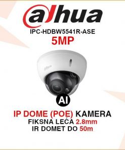 DAHUA 5MP IP DOME AI KAMERA ZA VIDEO NADZOR IPC-HDBW5541R-ASE