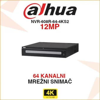 DAHUA 64 KANALNI 12MP MREŽNI VIDEO SNIMAČ NVR-608R-64-4KS2