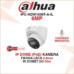 DAHUA 6MP IP POE SMART DUAL LIGHT DOME KAMERA IPC-HDW1639T-A-IL