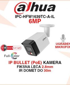 DAHUA 6MP IP POE SMART DUAL LIGHT KAMERA IPC-HFW1639TC-A-IL