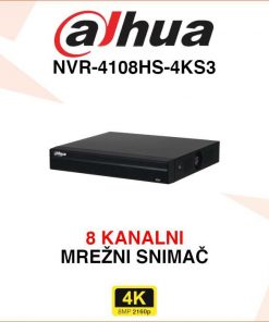 DAHUA 8 KANALNI 4K MREŽNI VIDEO SNIMAČ NVR-4108HS-4KS3