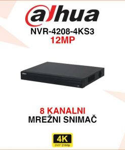 DAHUA 8 KANALNI 4K MREŽNI VIDEO SNIMAČ NVR-4208-4KS3