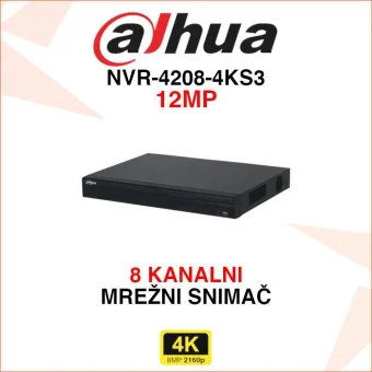 DAHUA 8 KANALNI 4K MREŽNI VIDEO SNIMAČ NVR-4208-4KS3