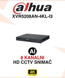 DAHUA 8 KANALNI 4K AI SNIMAČ S PRIHVATOM 2X HDD XVR5208AN-4KL-I3