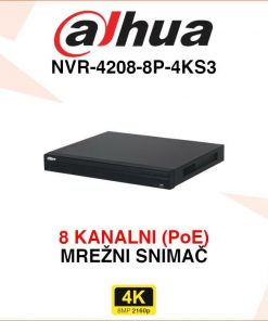 DAHUA 8 KANALNI POE MREŽNI VIDEO SNIMAČ NVR-4208-8P-4KS3