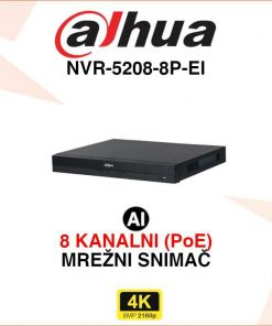 DAHUA 8 KANALNI WIZSENSE POE MREŽNI VIDEO SNIMAČ NVR-5208-8P-EI
