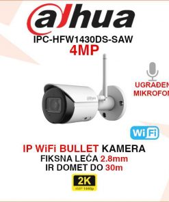 DAHUA BEŽIČNA IP WIFI KAMERA SA DETEKCIJOM POKRETA IPC-HFW1430DS-SAW