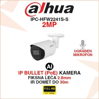 DAHUA FULL HD IP POE WIZSENSE BULLET KAMERA IPC-HFW2241S-S