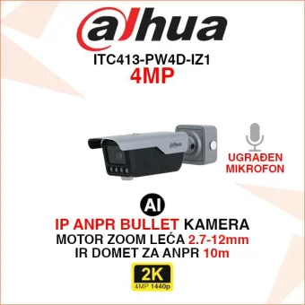 DAHUA 4MP IP ANPR KAMERA ZA PREPOZNAVANJE TABLICA ITC413-PW4D-IZ1