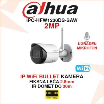 DAHUA IP BEŽIČNA WIFI FULL HD KAMERA IPC-HFW1230DS-SAW