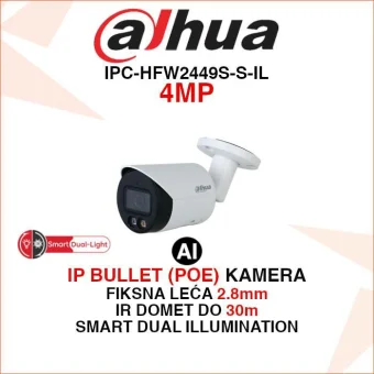 DAHUA IP BULLET WIZSENSE FULL COLOR 4MP KAMERA IPC-HFW2449S-S-IL