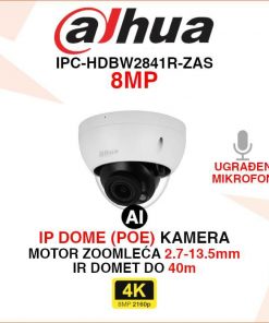 DAHUA 4K IP DOME MOTOR ZOOM WIZSENSE KAMERA IPC-HDBW2841R-ZAS
