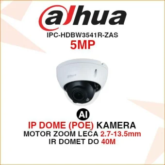 DAHUA IP DOME 5MP WIZSENSE NADZORNA KAMERA IPC-HDBW3541R-ZAS