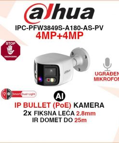 DAHUA IP POE SMART DUAL LIGHT KAMERA S 2 LEĆE IPC-PFW3849S-A180-AS-PV