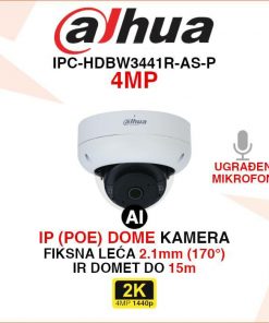 DAHUA IP POE WIZSENSE KAMERA SA ŠIROKOKUTNOM LEĆOM IPC-HDBW3441R-AS-P