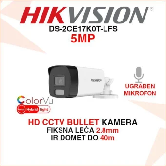 DS-2CE17K0T-LFS HIKVISION 3K SMART HYBRID LIGHT CCTV BULLET KAMERA